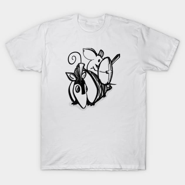 Armadillo and mouse T-Shirt by Jason's Doodles